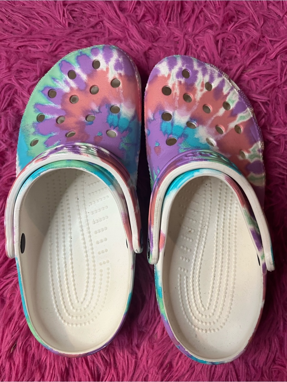Womens Tie-Dye Comfort Clogs - Purple/Pink/Teal
